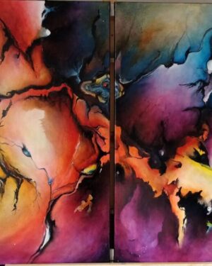 Stramien serie nr.3 2-luik abstract schilderij
